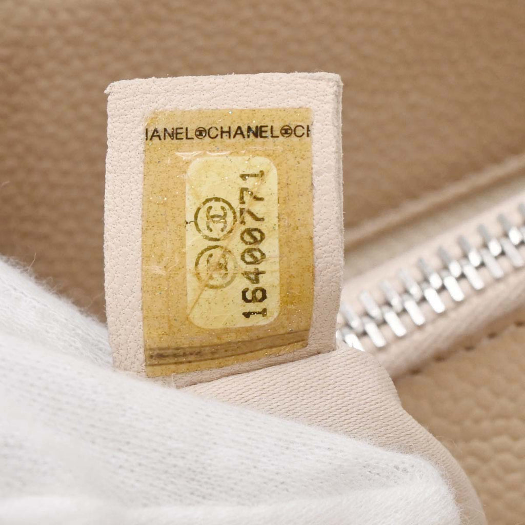 Chanel Beige Caviar Skin Grand Shopping Tote GST Chain Handbag