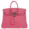 Hermes Rose Azalee Swift Birkin 25 Handbag