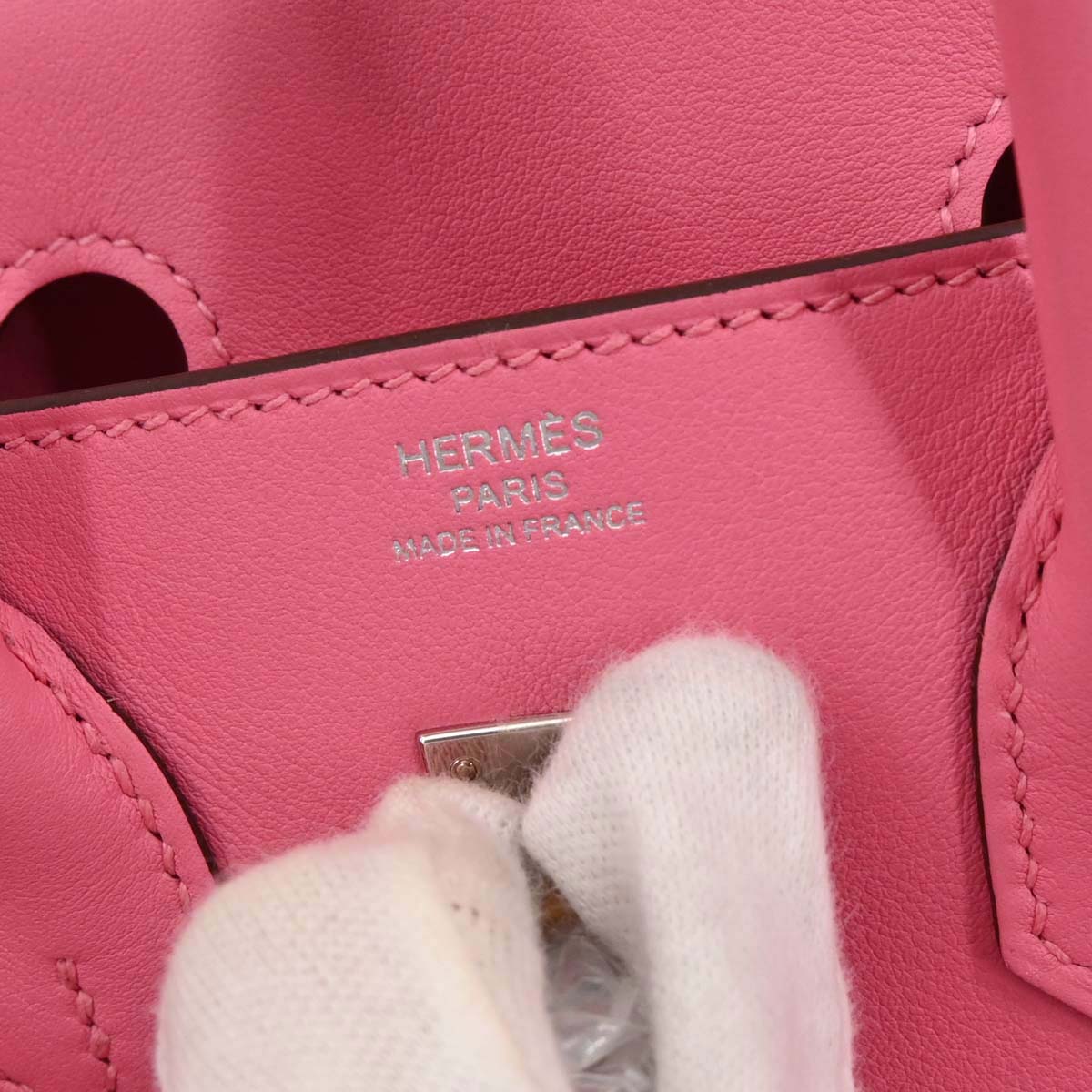 Hermes Rose Azalee Swift Birkin 25 Handbag