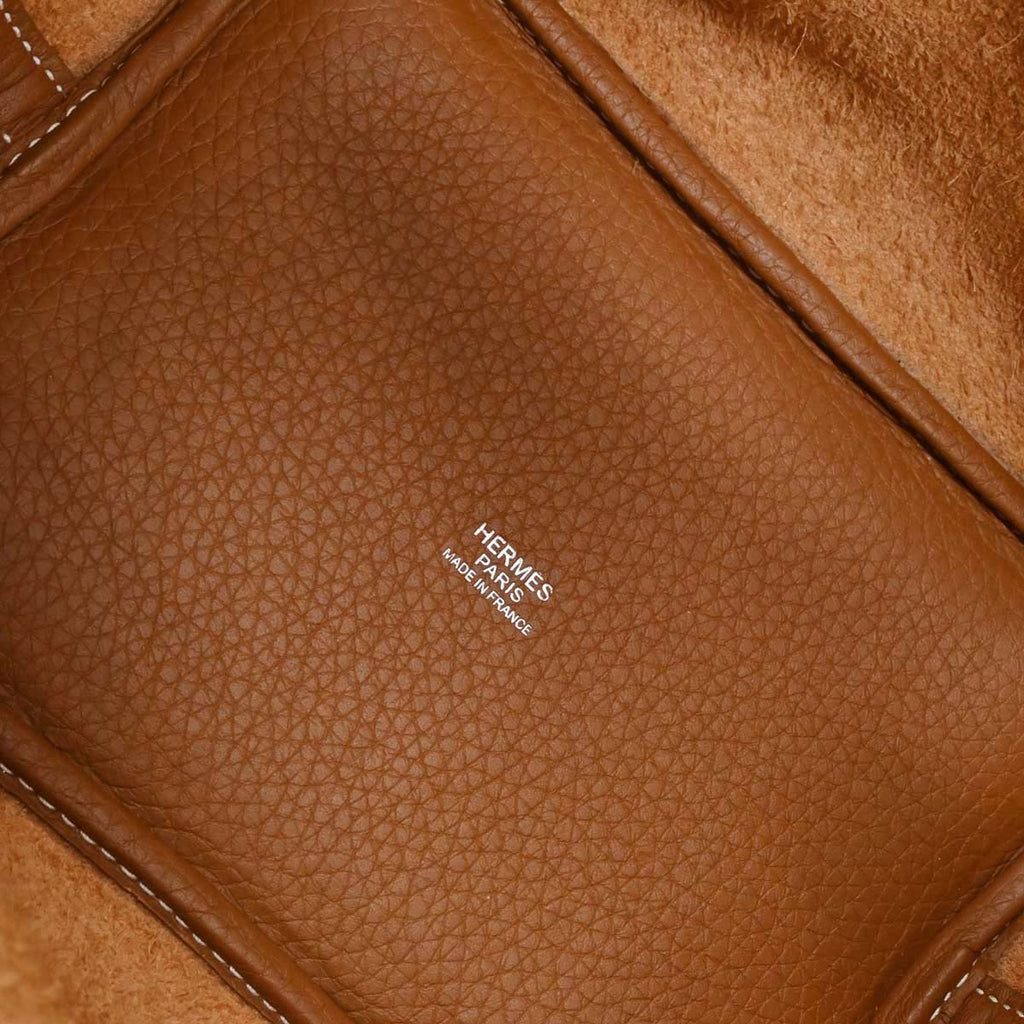 Hermes Gold Taurillon Clemence Picotin Lock 18 PM Handbag