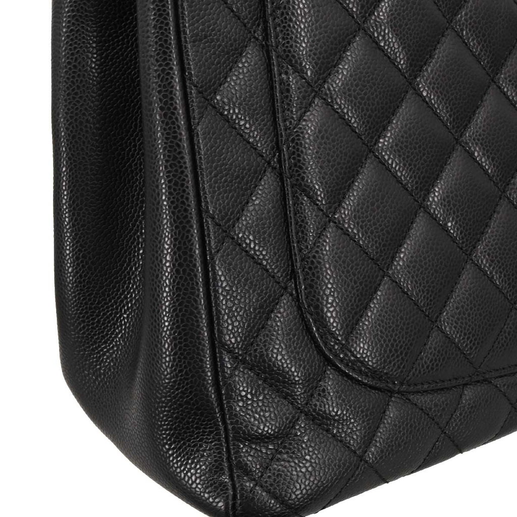 Chanel Black Caviar Skin Grand Shopping Tote GST Chain Handbag