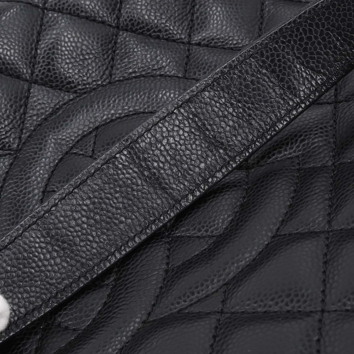 Chanel Black Caviar Skin Grand Shopping Tote GST Chain Handbag