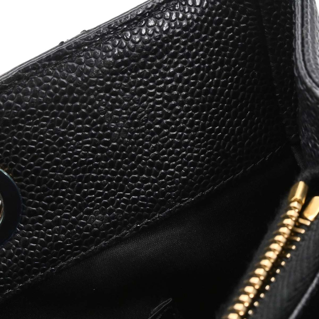 Chanel Black Caviar Skin Grand Shopping Tote GST Chain Handbag