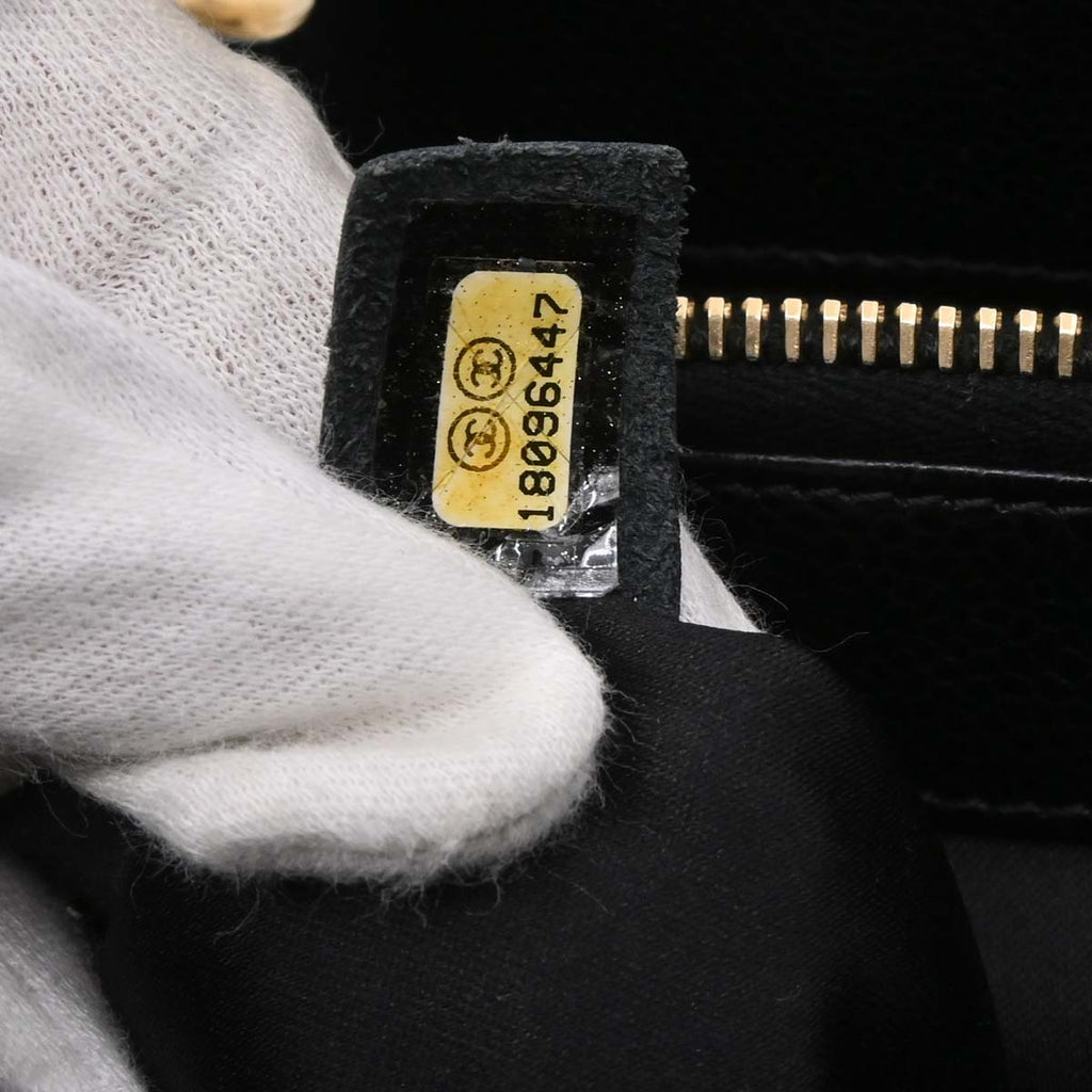 Chanel Black Caviar Skin Grand Shopping Tote GST Chain Handbag