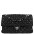Chanel Black Caviar Skin Medium Classic Double Flap Shoulder Bag