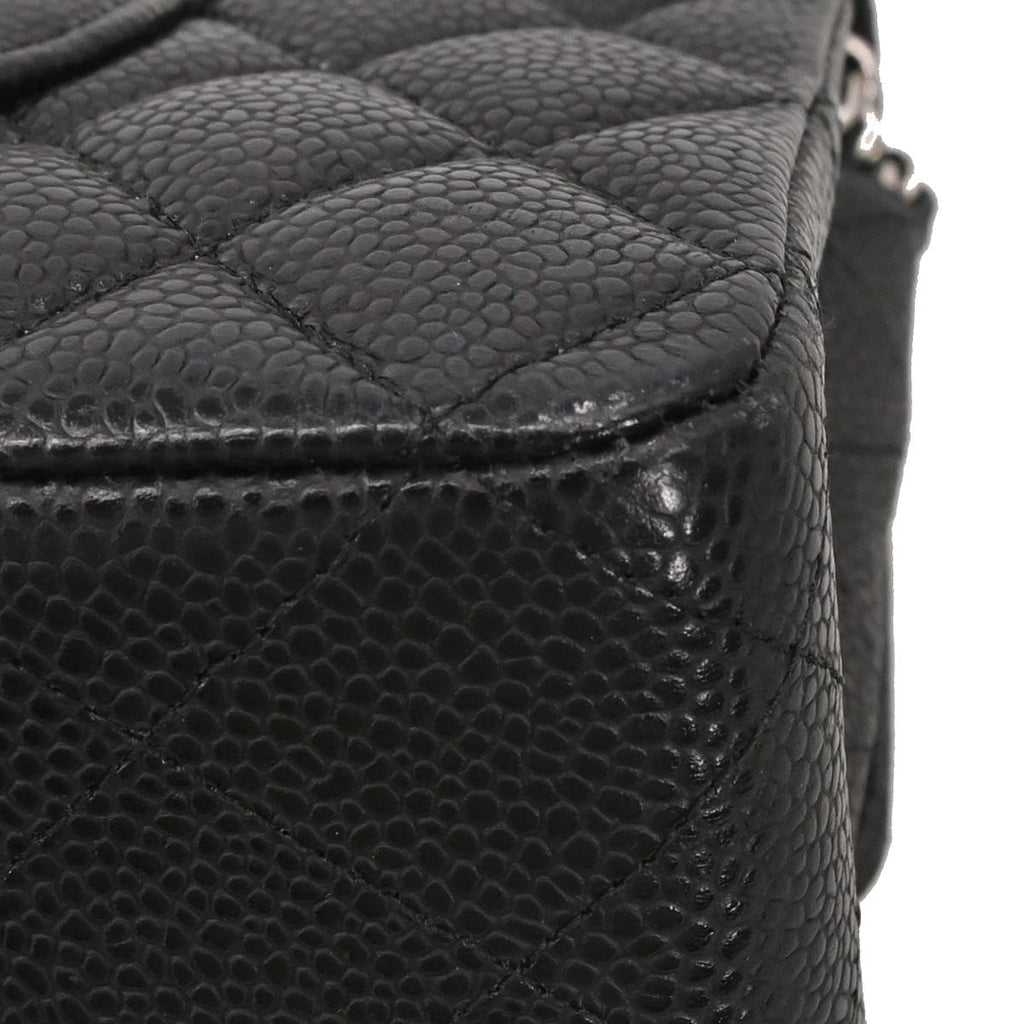 Chanel Black Caviar Skin Medium Classic Double Flap Shoulder Bag