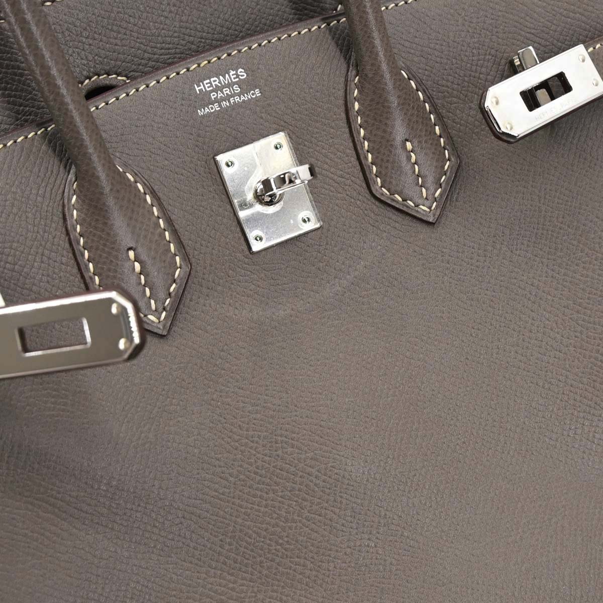 Hermes Etain Blue Thalassa Epsom Birkin 25 Verso Handbag