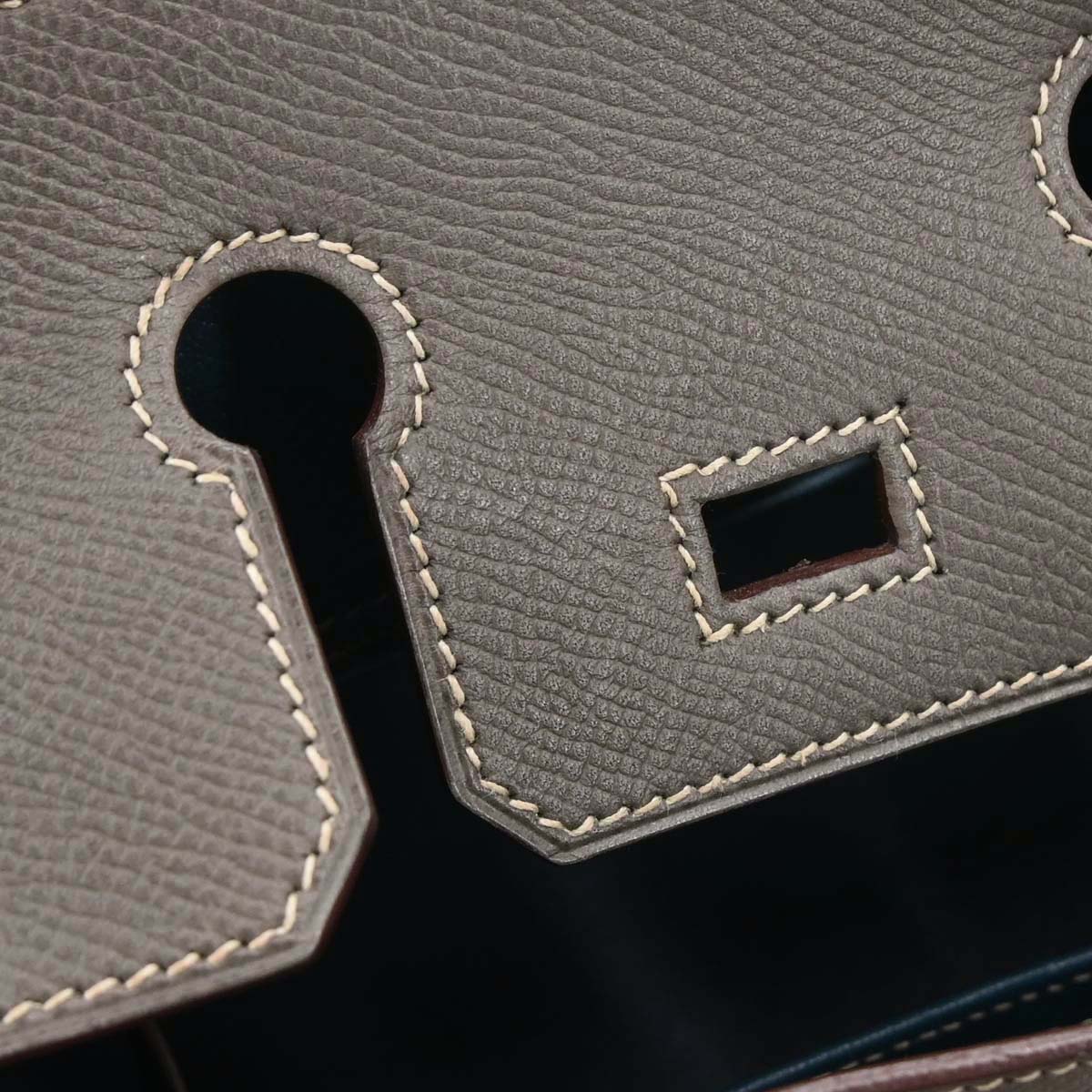 Hermes Etain Blue Thalassa Epsom Birkin 25 Verso Handbag
