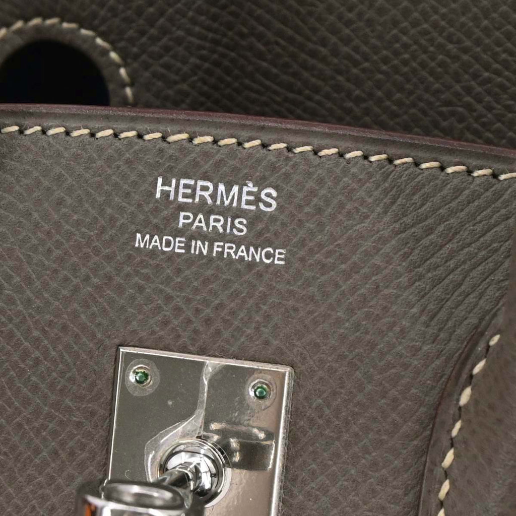 Hermes Etain Blue Thalassa Epsom Birkin 25 Verso Handbag