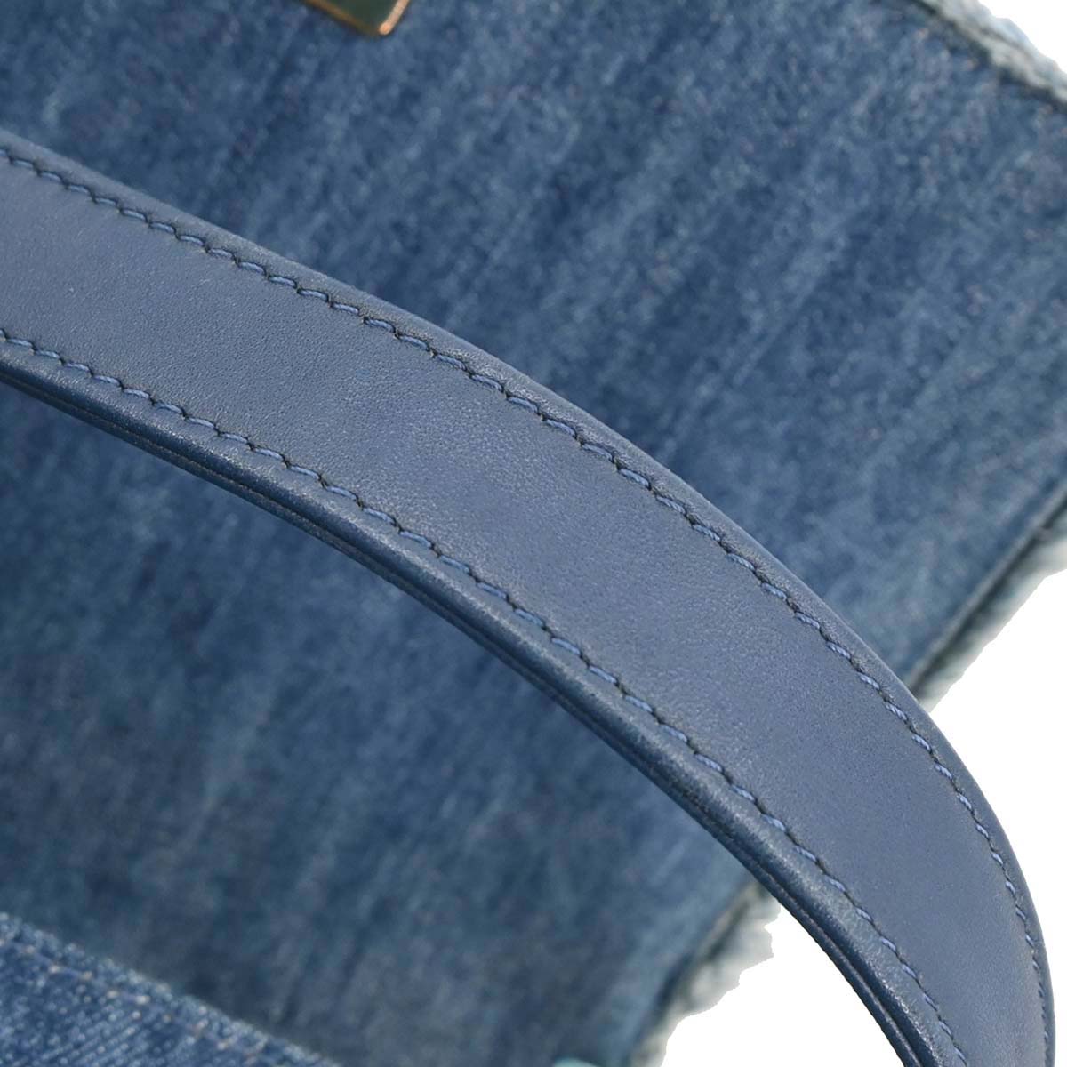 Boy Chanel Blue Denim Patchwork Medium Chain Shoulder Bag