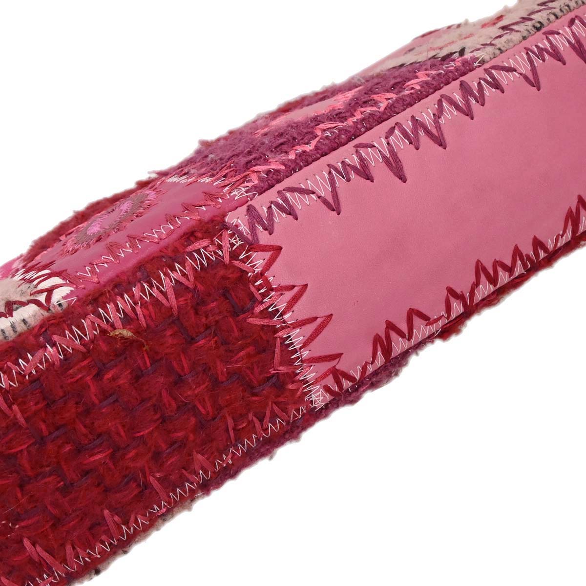 Chanel Pink Tweed Patchwork Shoulder Bag