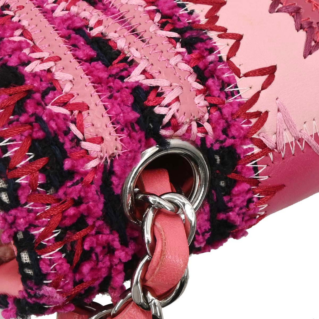 Chanel Pink Tweed Patchwork Shoulder Bag