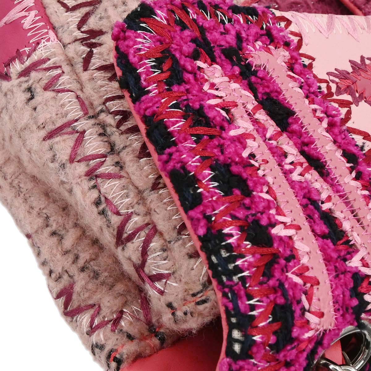 Chanel Pink Tweed Patchwork Shoulder Bag