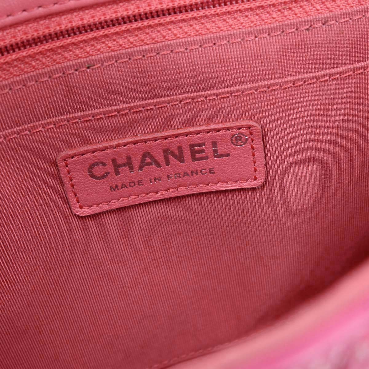 Chanel Pink Tweed Patchwork Shoulder Bag