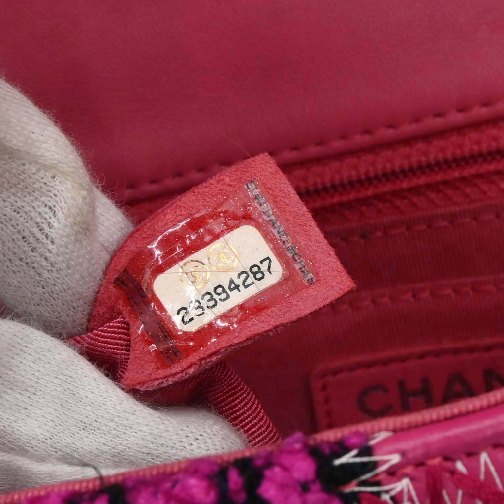 Chanel Pink Tweed Patchwork Shoulder Bag