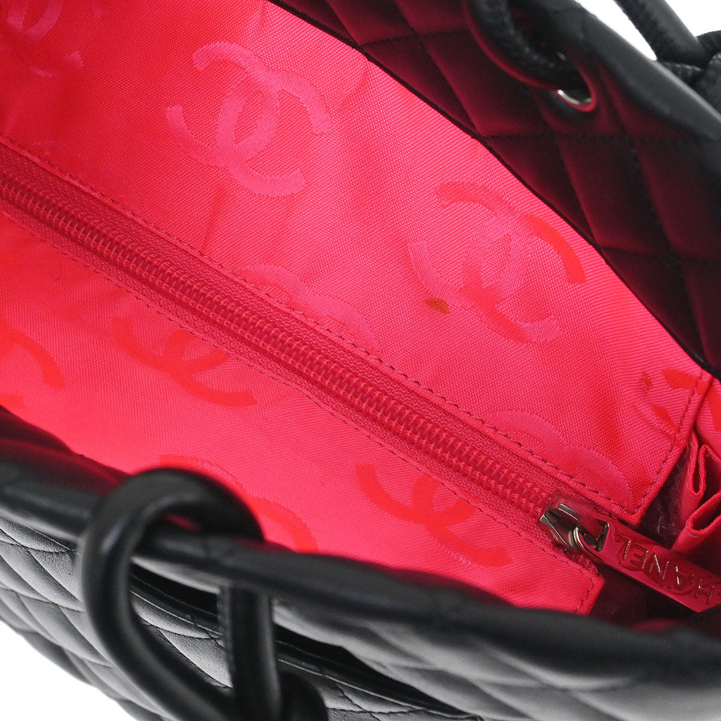 Chanel Black Calfskin Cambon Ligne Tote Handbag