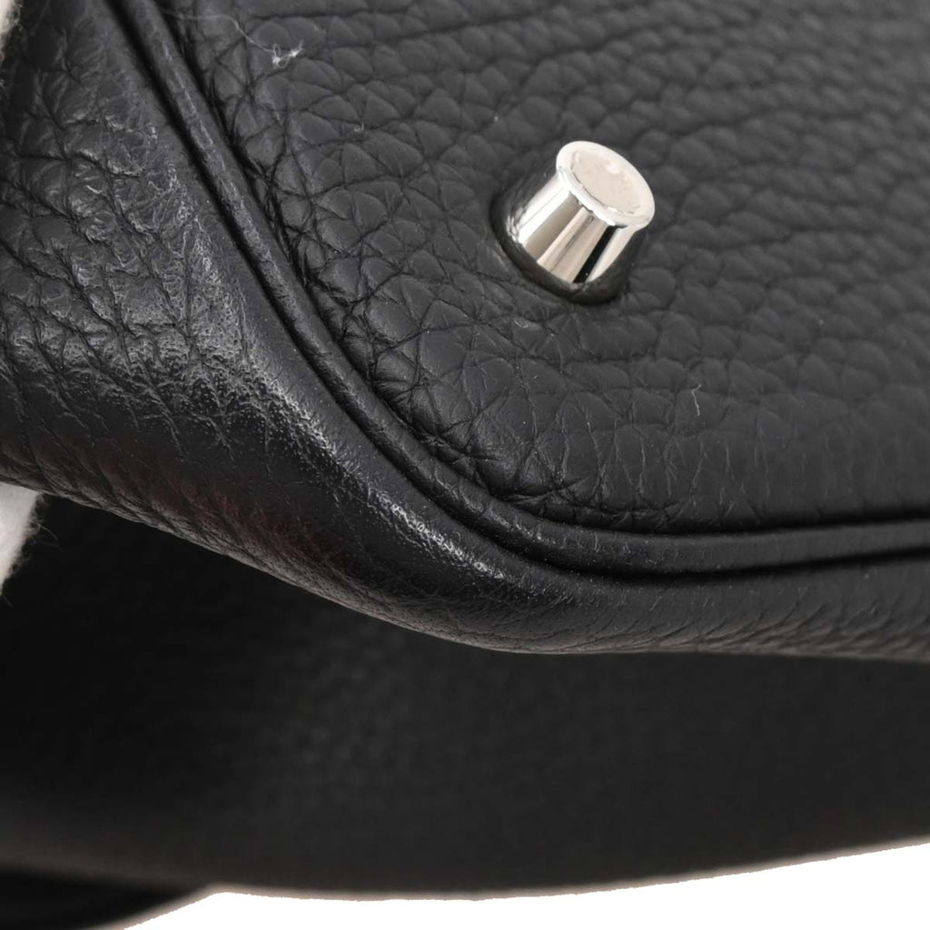 Hermes Black Taurillon Clemence Picotin Lock 22 MM Handbag