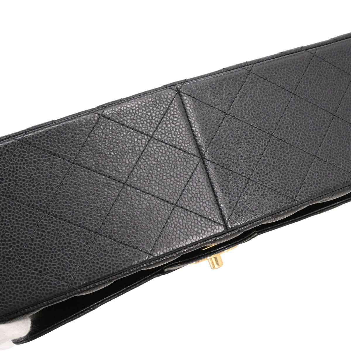 Chanel Black Caviar Skin Jumbo Classic Double Flap Shoulder Bag