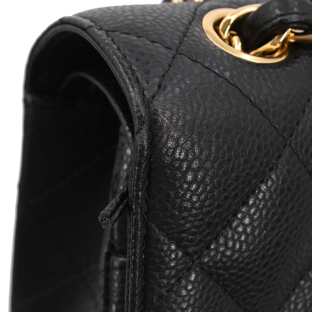Chanel Black Caviar Skin Jumbo Classic Double Flap Shoulder Bag