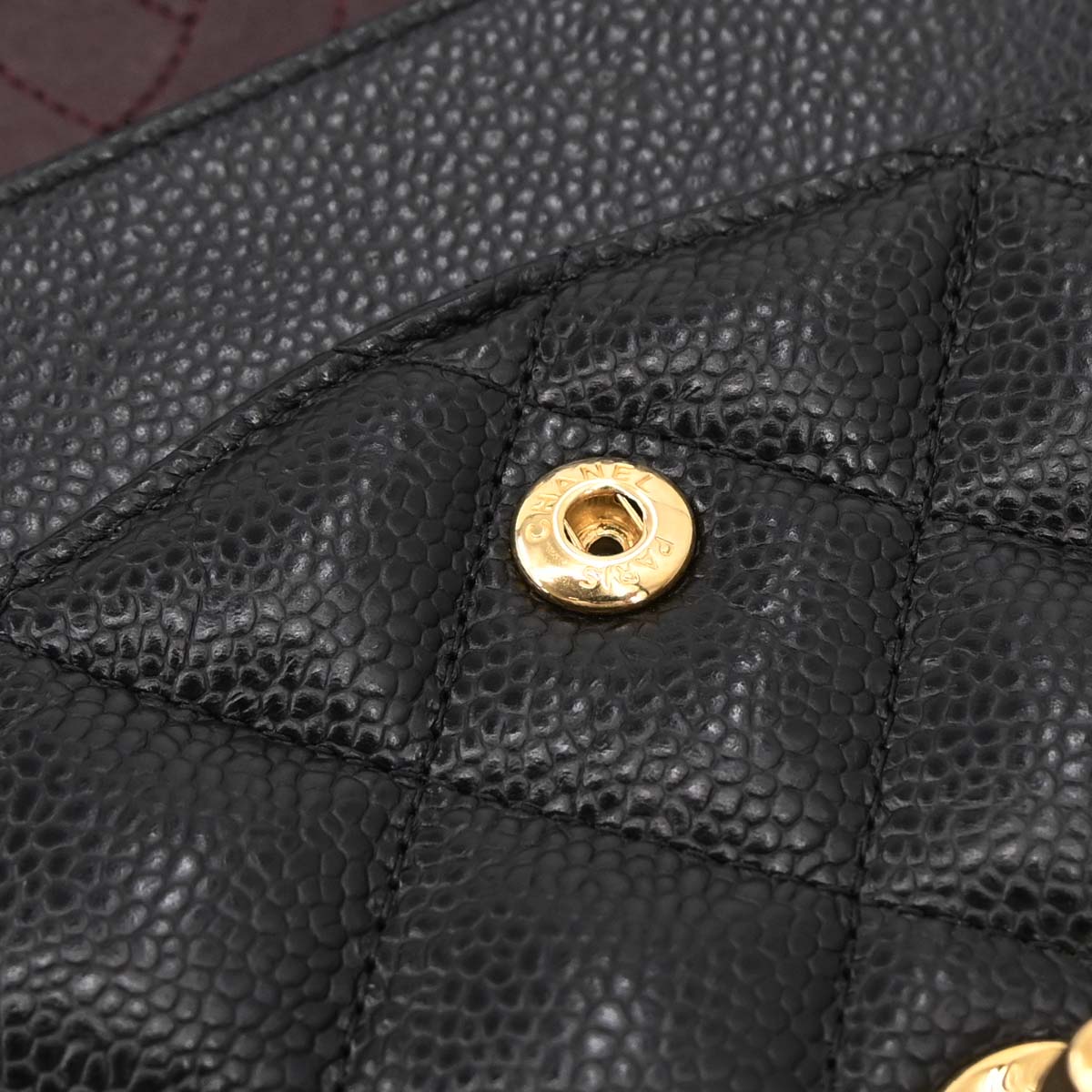 Chanel Black Caviar Skin Jumbo Classic Double Flap Shoulder Bag