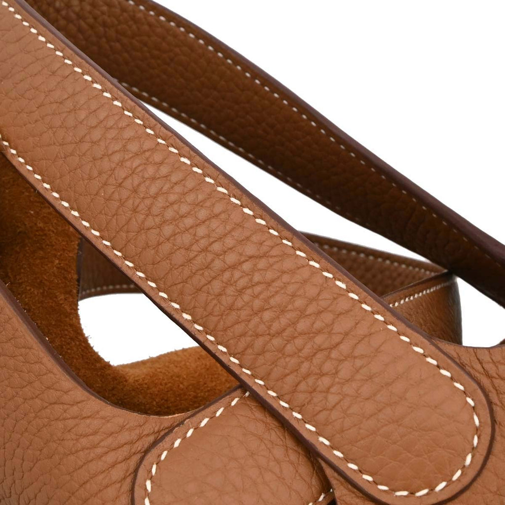 Hermes Gold Taurillon Clemence Picotin Lock 22 MM Handbag