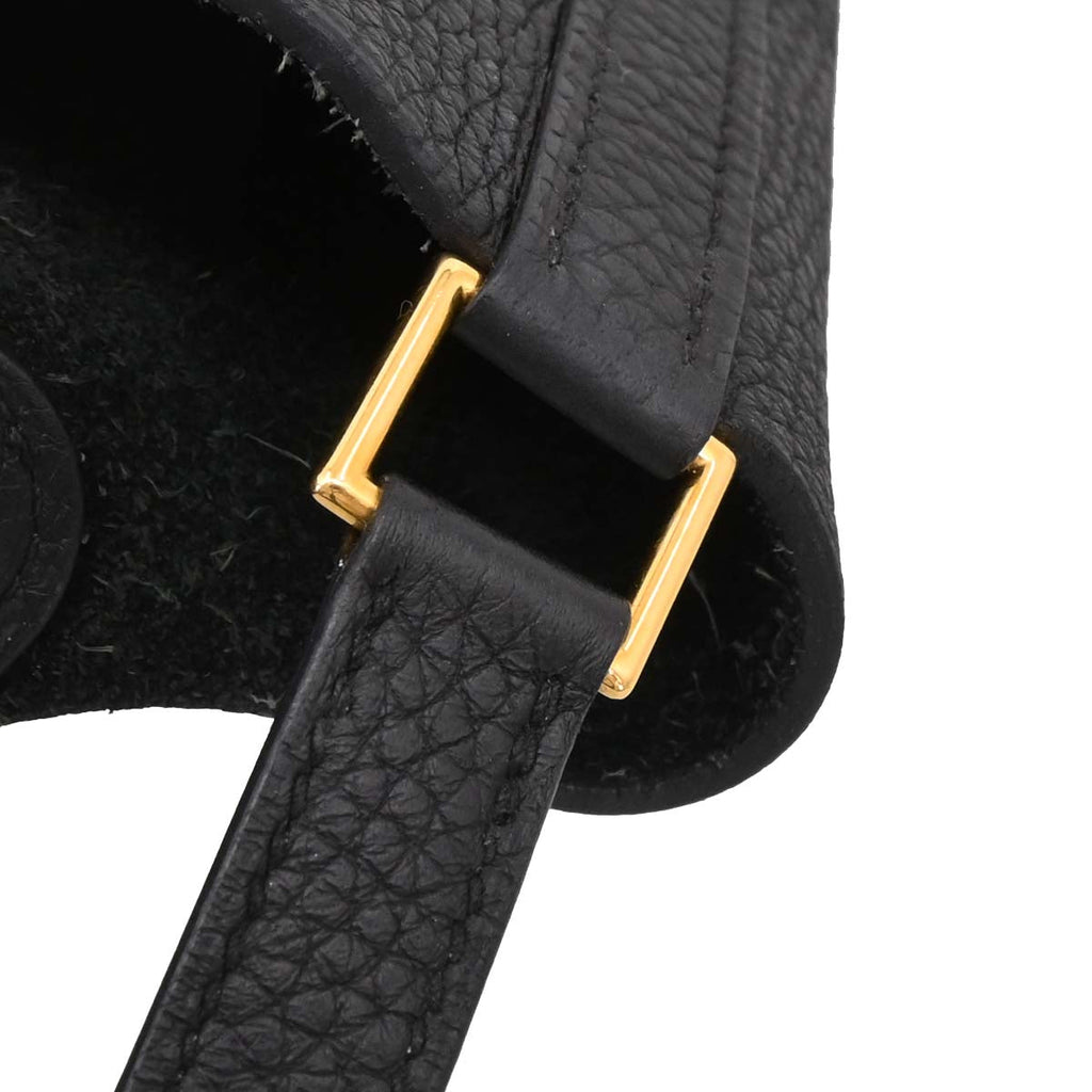 Hermes Black Taurillon Clemence Picotin Lock 22 MM Handbag