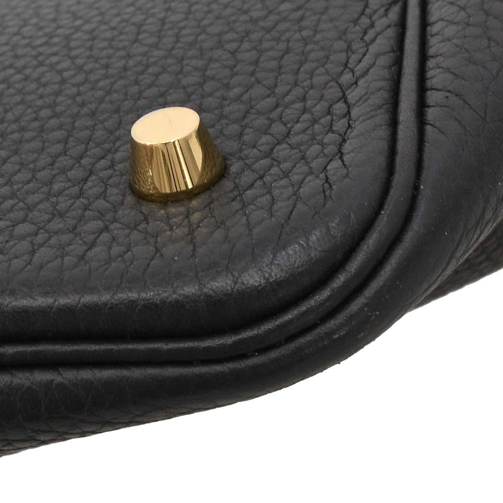 Hermes Black Taurillon Clemence Picotin Lock 22 MM Handbag