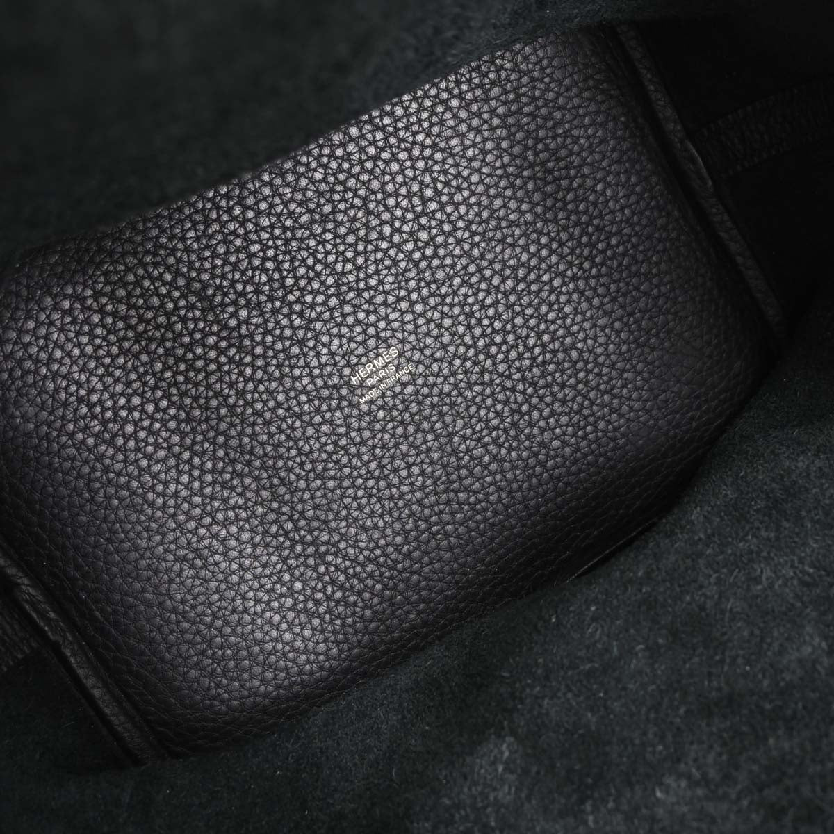 Hermes Black Taurillon Clemence Picotin Lock 22 MM Handbag