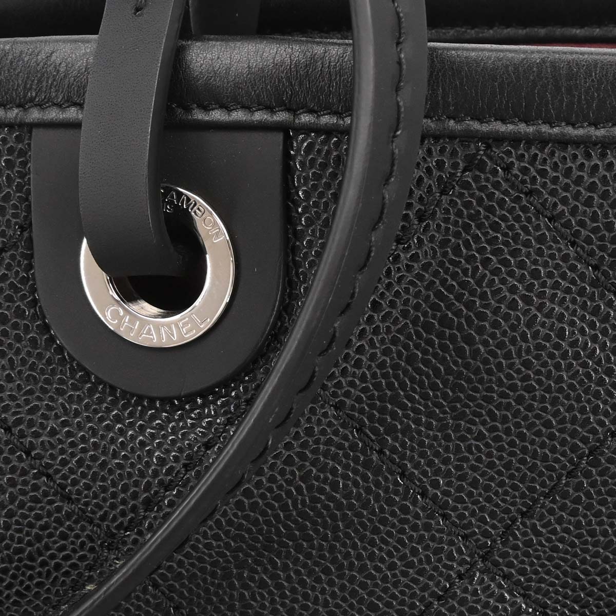Chanel Black Caviar Skin On The Road Shopping Fever Tote Bag