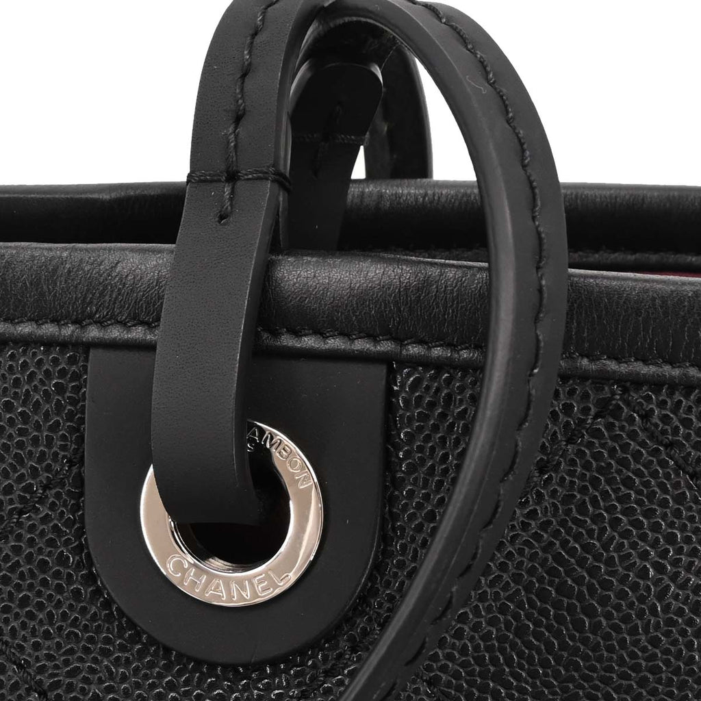 Chanel Black Caviar Skin On The Road Shopping Fever Tote Bag
