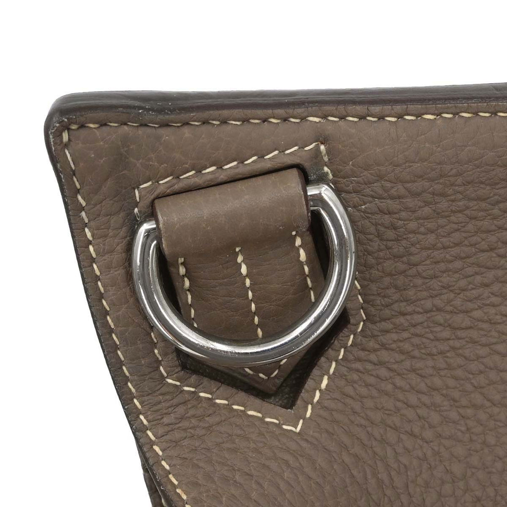 Hermes Etoupe Taurillon Clemence Jypsiere 34 Shoulder Bag