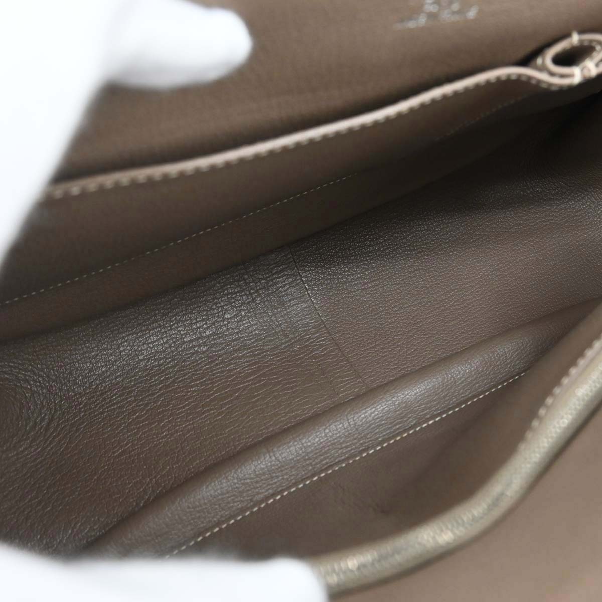 Hermes Etoupe Taurillon Clemence Jypsiere 34 Shoulder Bag