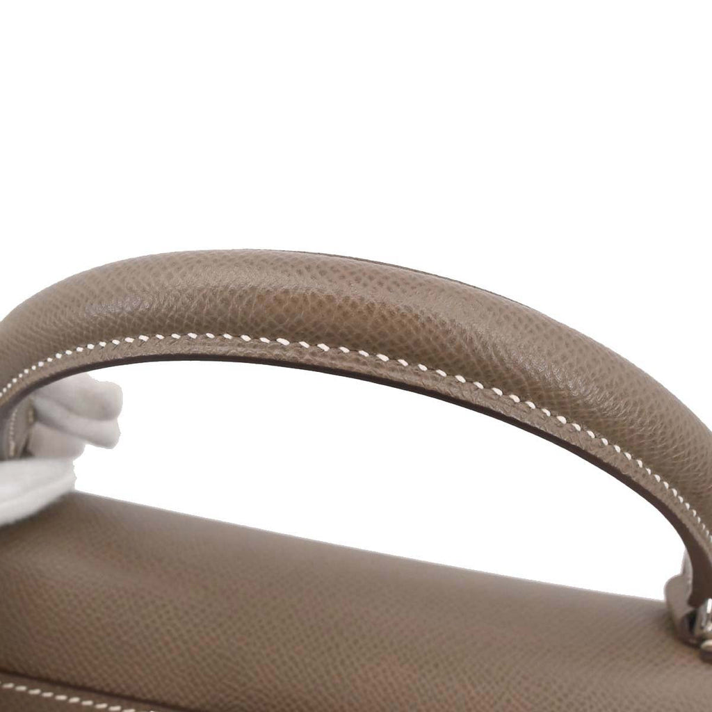 Hermes Etoupe Epsom Kelly 32 Sellier 2way Shoulder Handbag