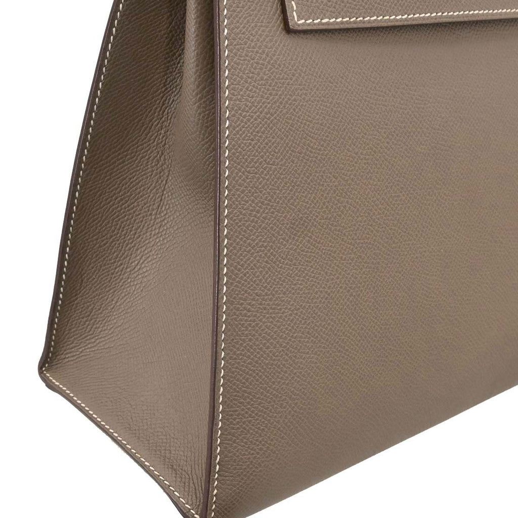 Hermes Etoupe Epsom Kelly 32 Sellier 2way Shoulder Handbag