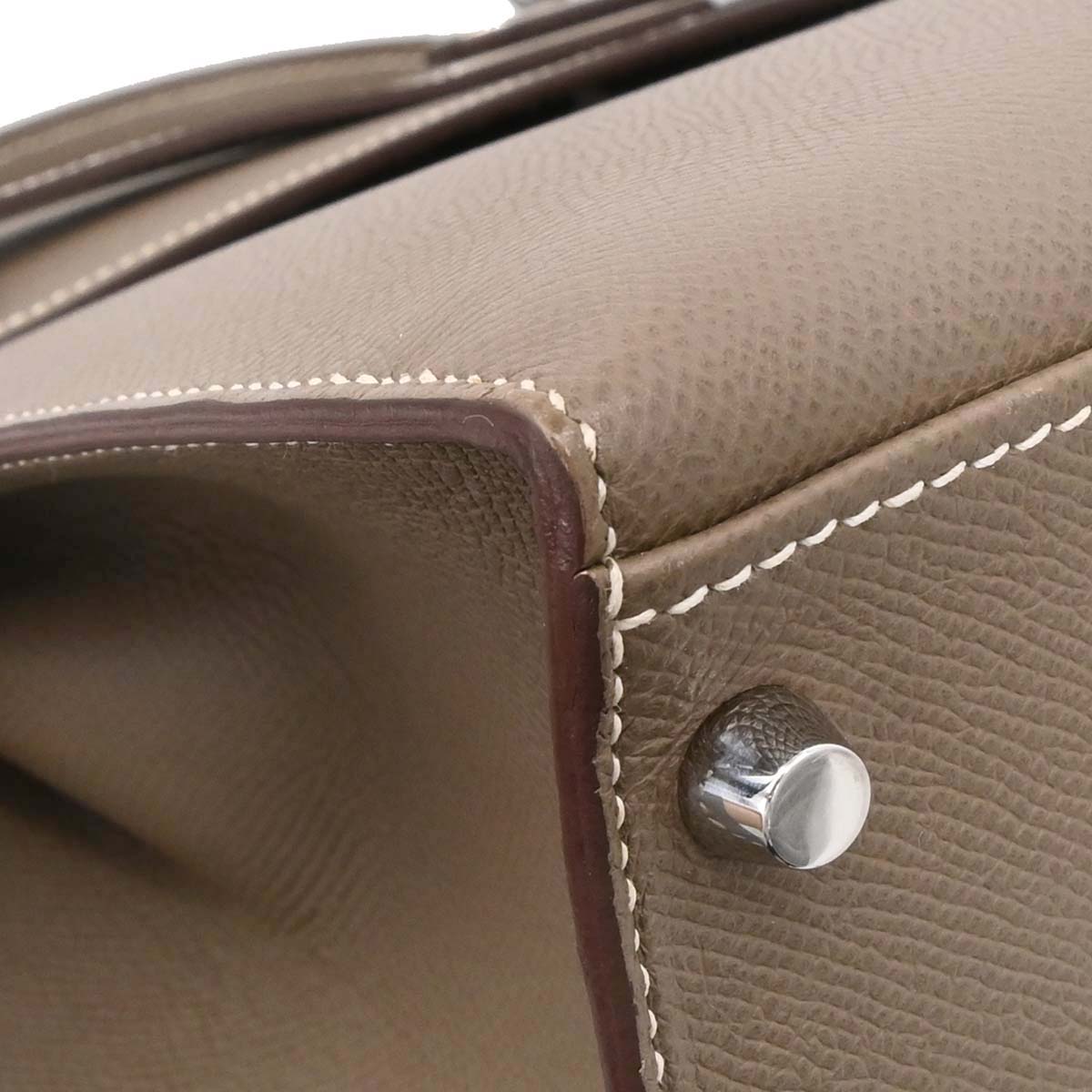 Hermes Etoupe Epsom Kelly 32 Sellier 2way Shoulder Handbag
