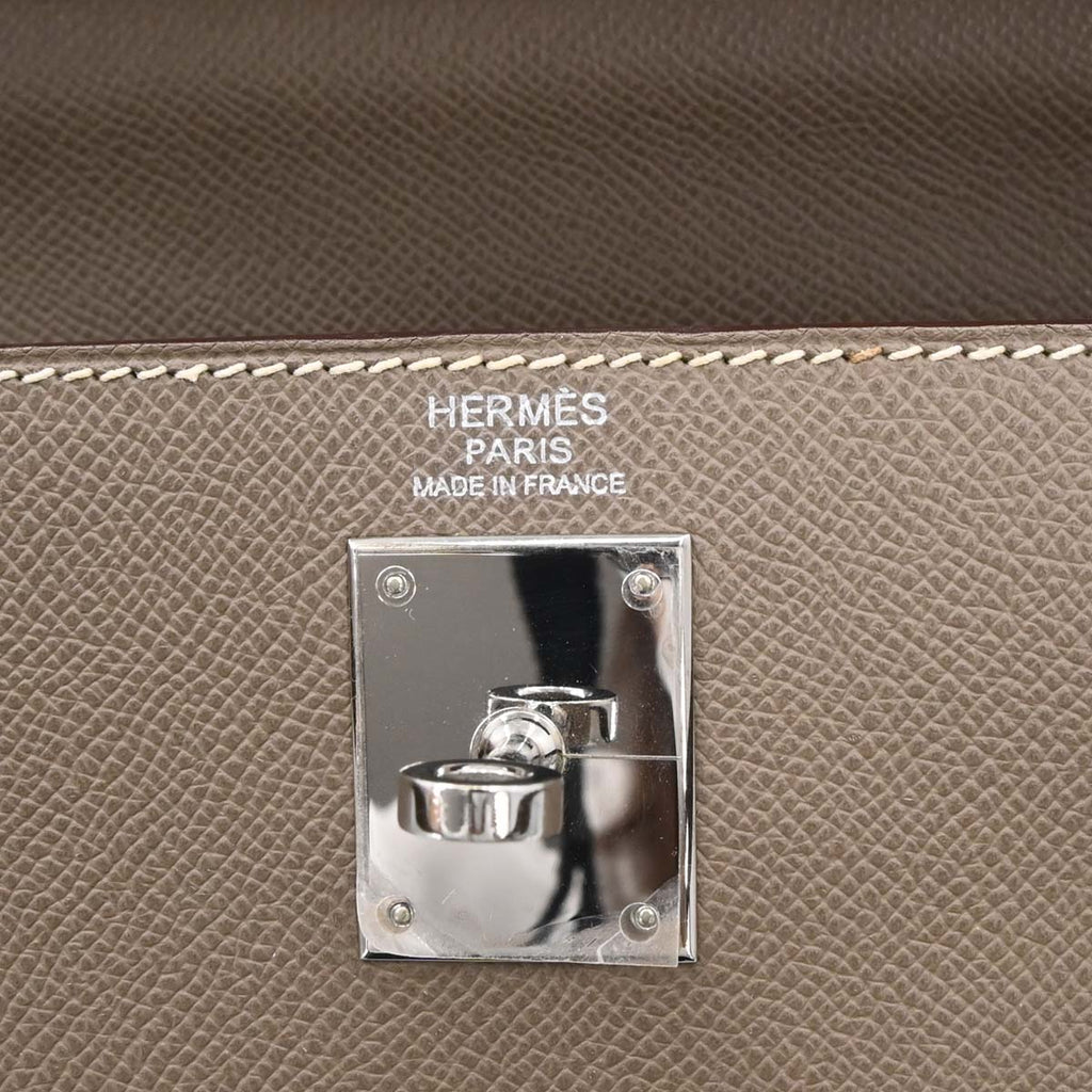 Hermes Etoupe Epsom Kelly 32 Sellier 2way Shoulder Handbag