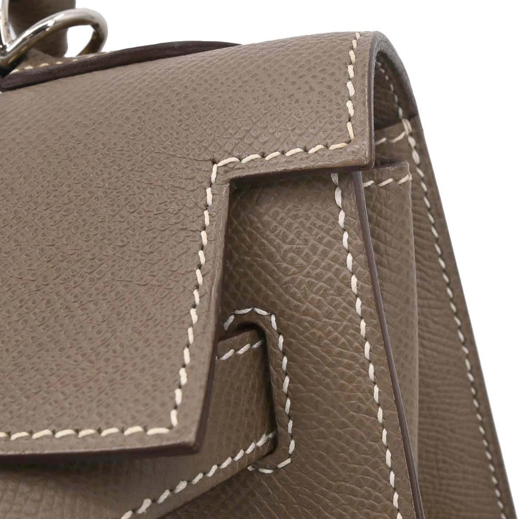 Hermes Etoupe Epsom Kelly 32 Sellier 2way Shoulder Handbag