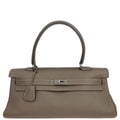 Hermes Etoupe Gray Togo Shoulder Kelly Handbag