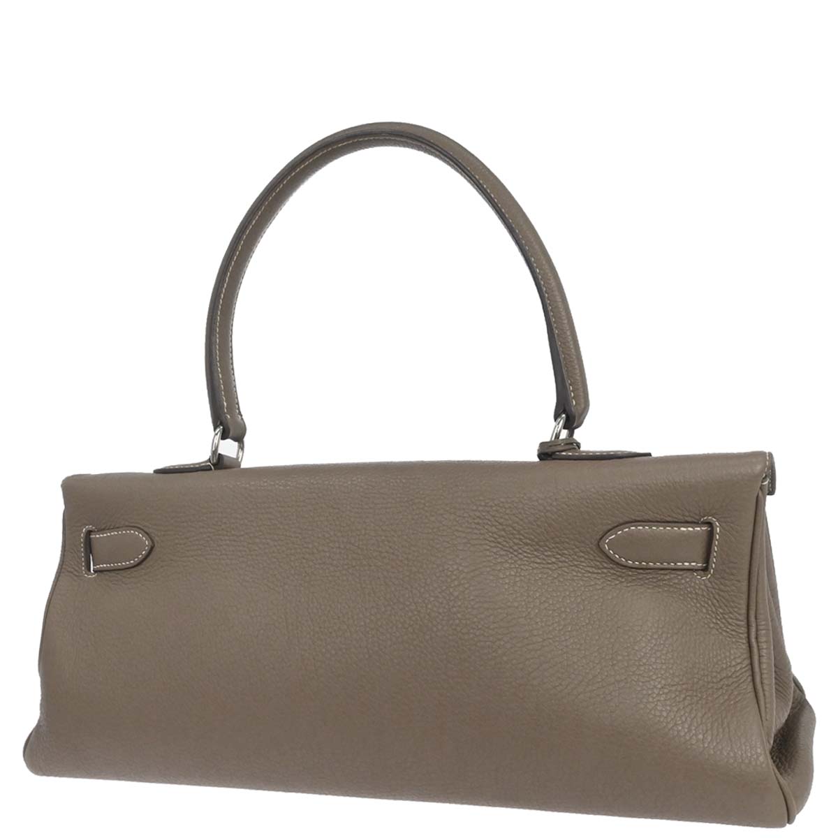 Hermes Etoupe Gray Togo Shoulder Kelly Handbag