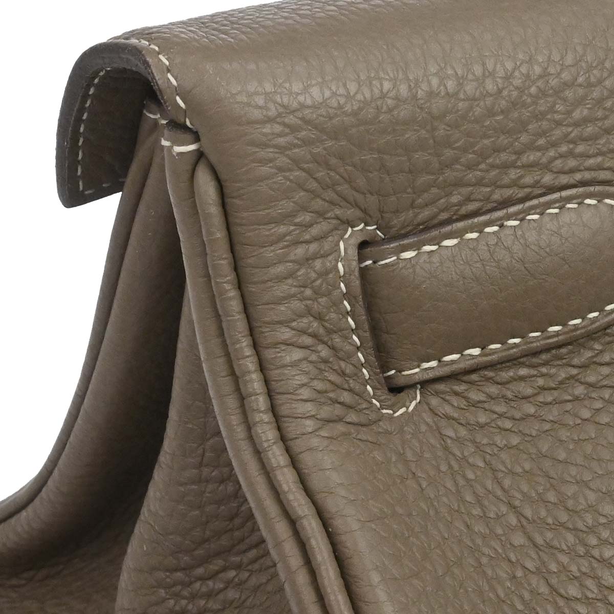 Hermes Etoupe Gray Togo Shoulder Kelly Handbag