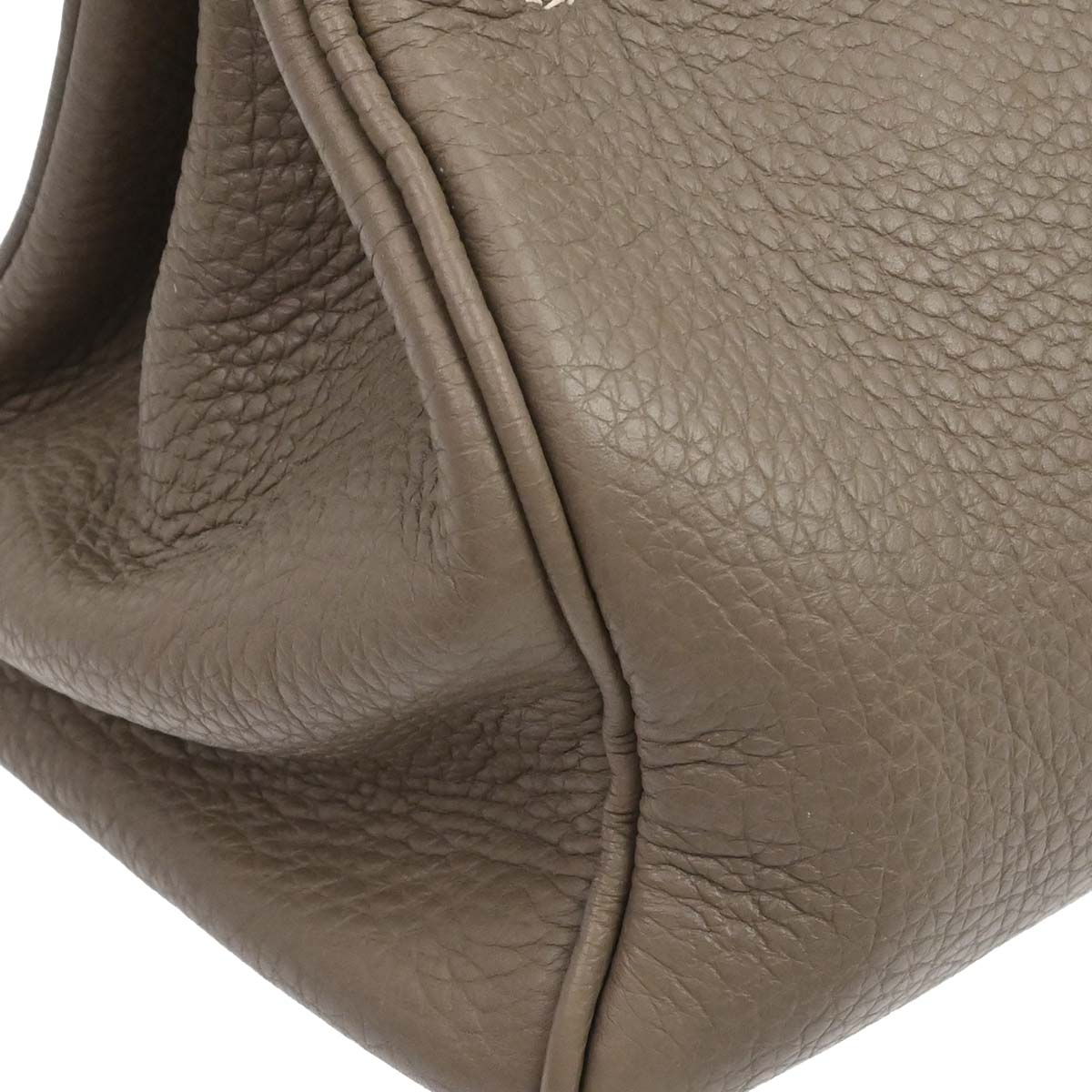 Hermes Etoupe Gray Togo Shoulder Kelly Handbag