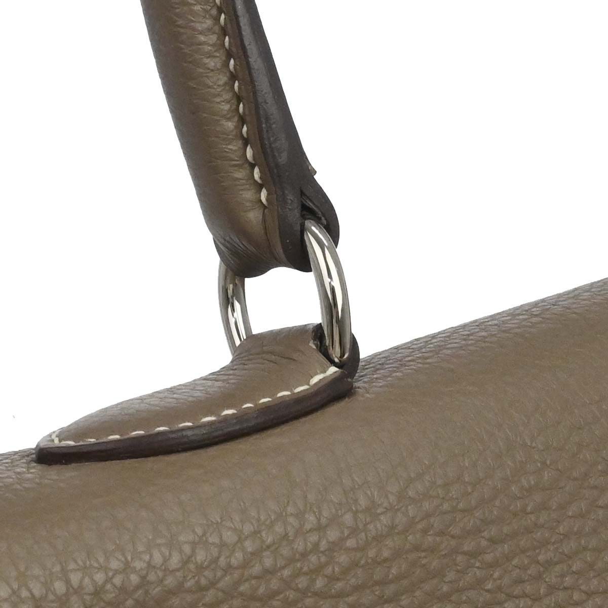 Hermes Etoupe Gray Togo Shoulder Kelly Handbag