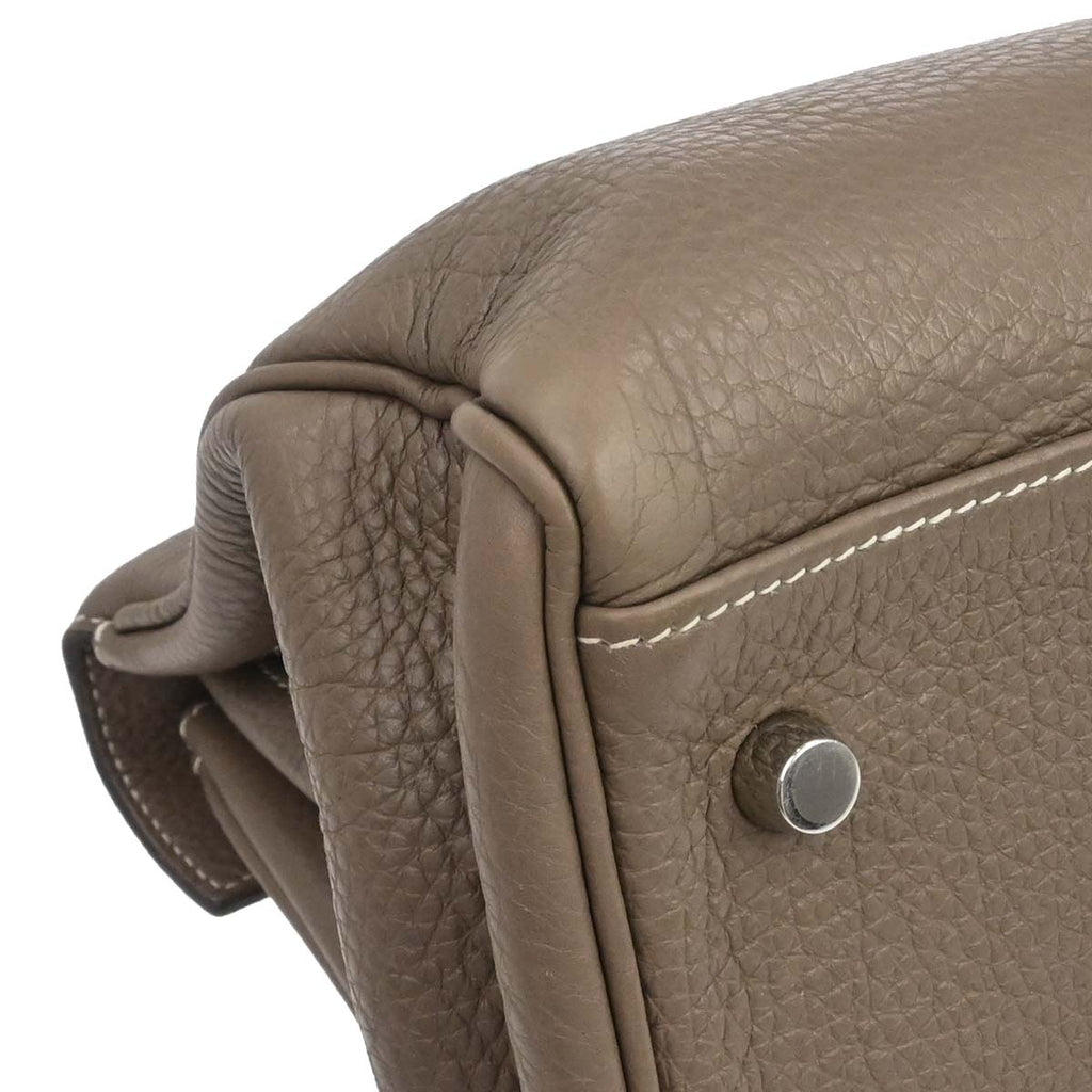 Hermes Etoupe Gray Togo Shoulder Kelly Handbag