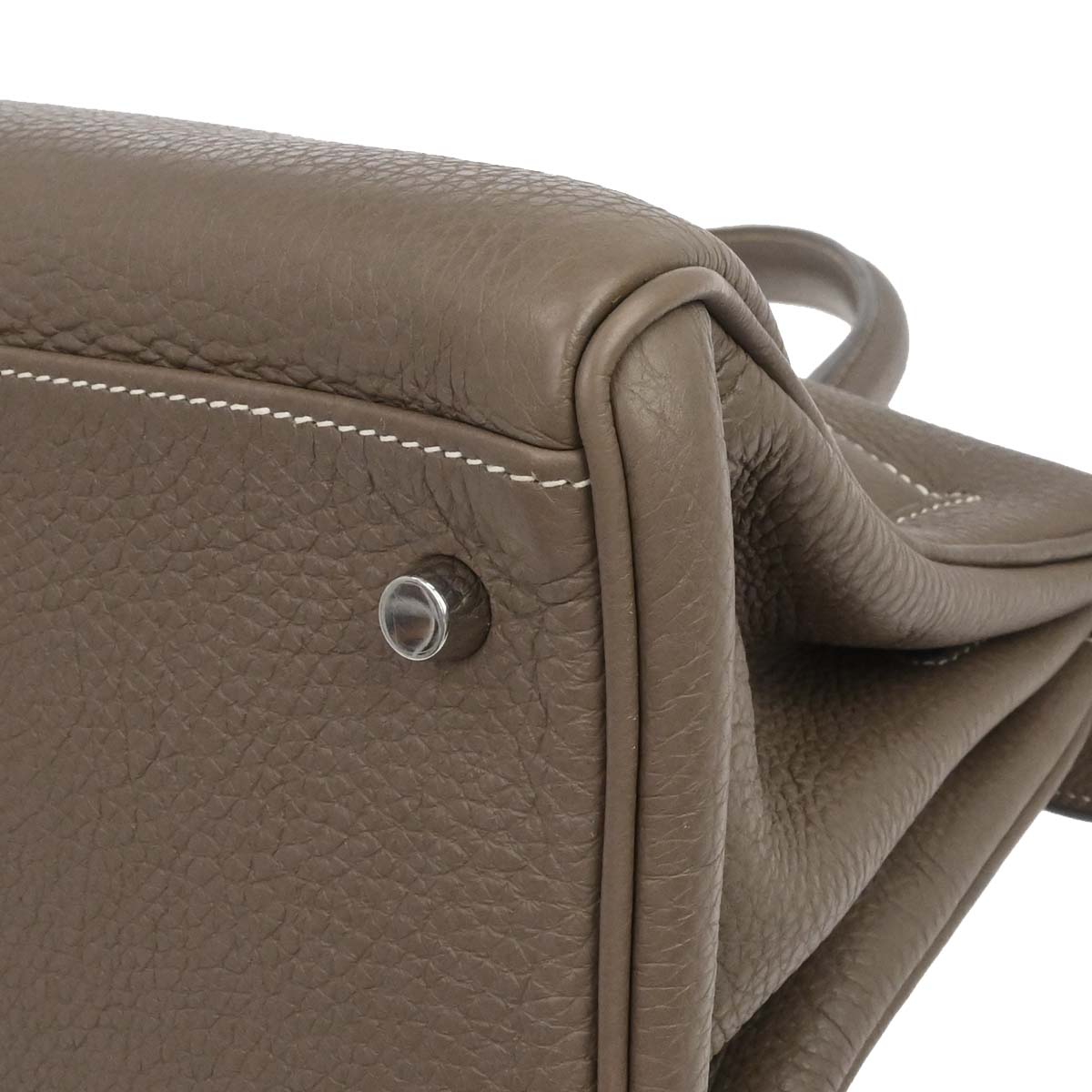 Hermes Etoupe Gray Togo Shoulder Kelly Handbag