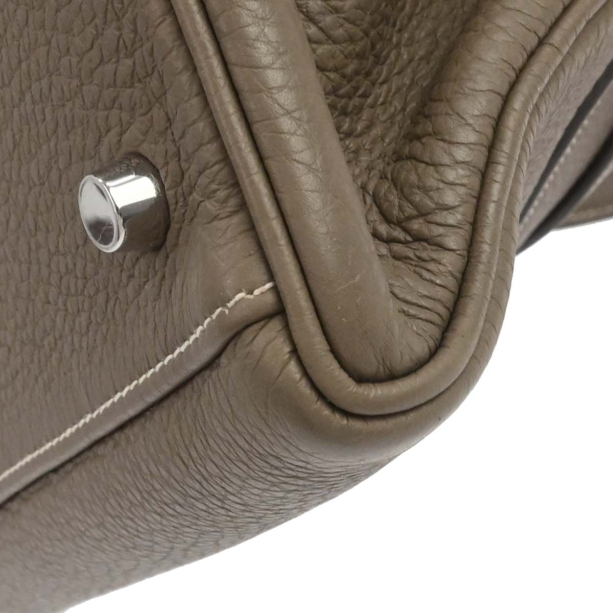 Hermes Etoupe Gray Togo Shoulder Kelly Handbag