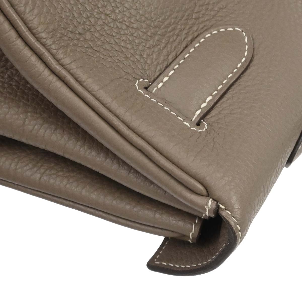 Hermes Etoupe Gray Togo Shoulder Kelly Handbag