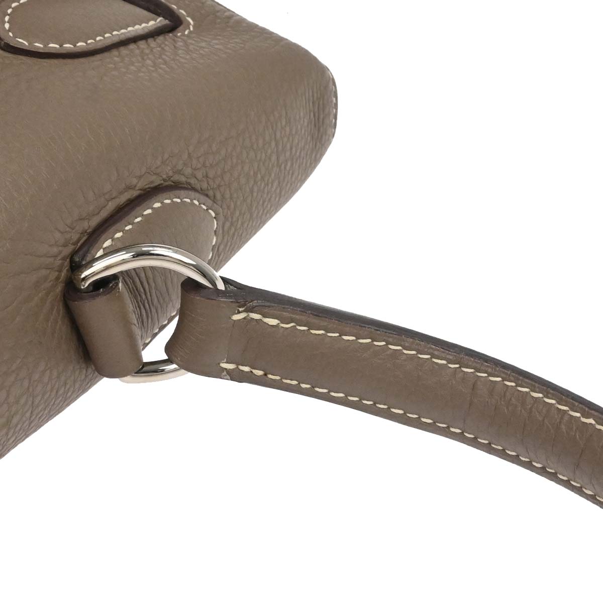 Hermes Etoupe Gray Togo Shoulder Kelly Handbag