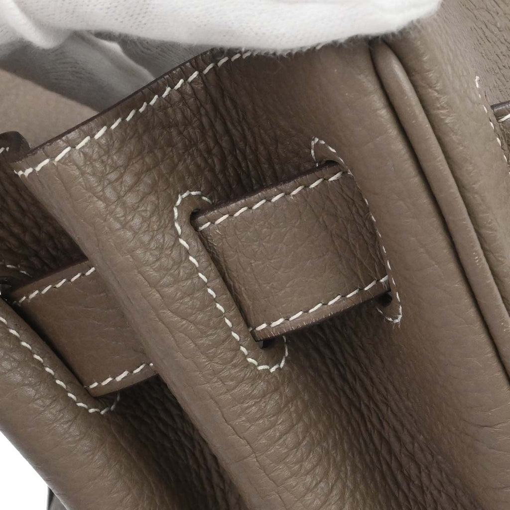 Hermes Etoupe Gray Togo Shoulder Kelly Handbag