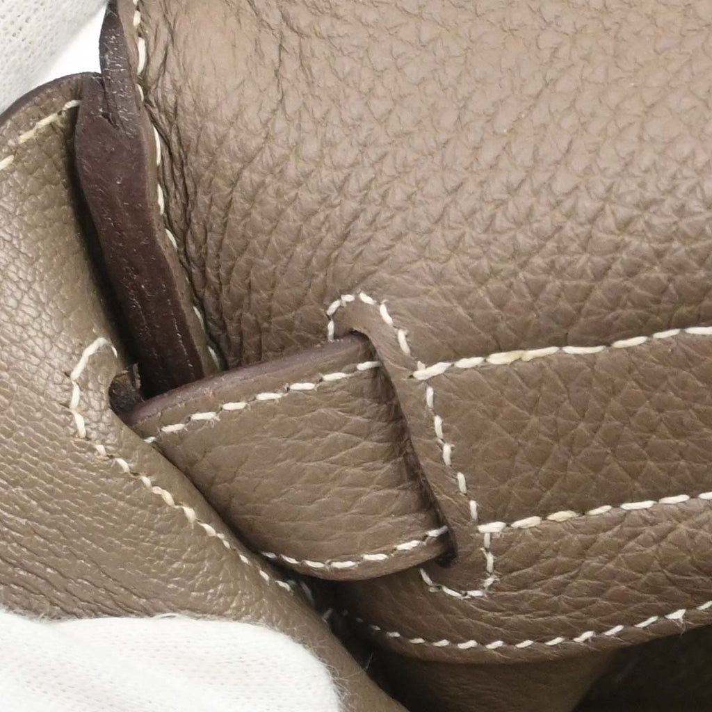 Hermes Etoupe Gray Togo Shoulder Kelly Handbag