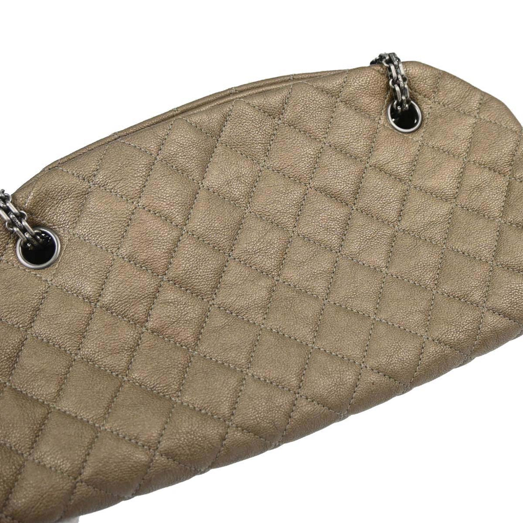 Chanel Metallic Gold Calfskin Medium Bowling Mademoiselle Handbag